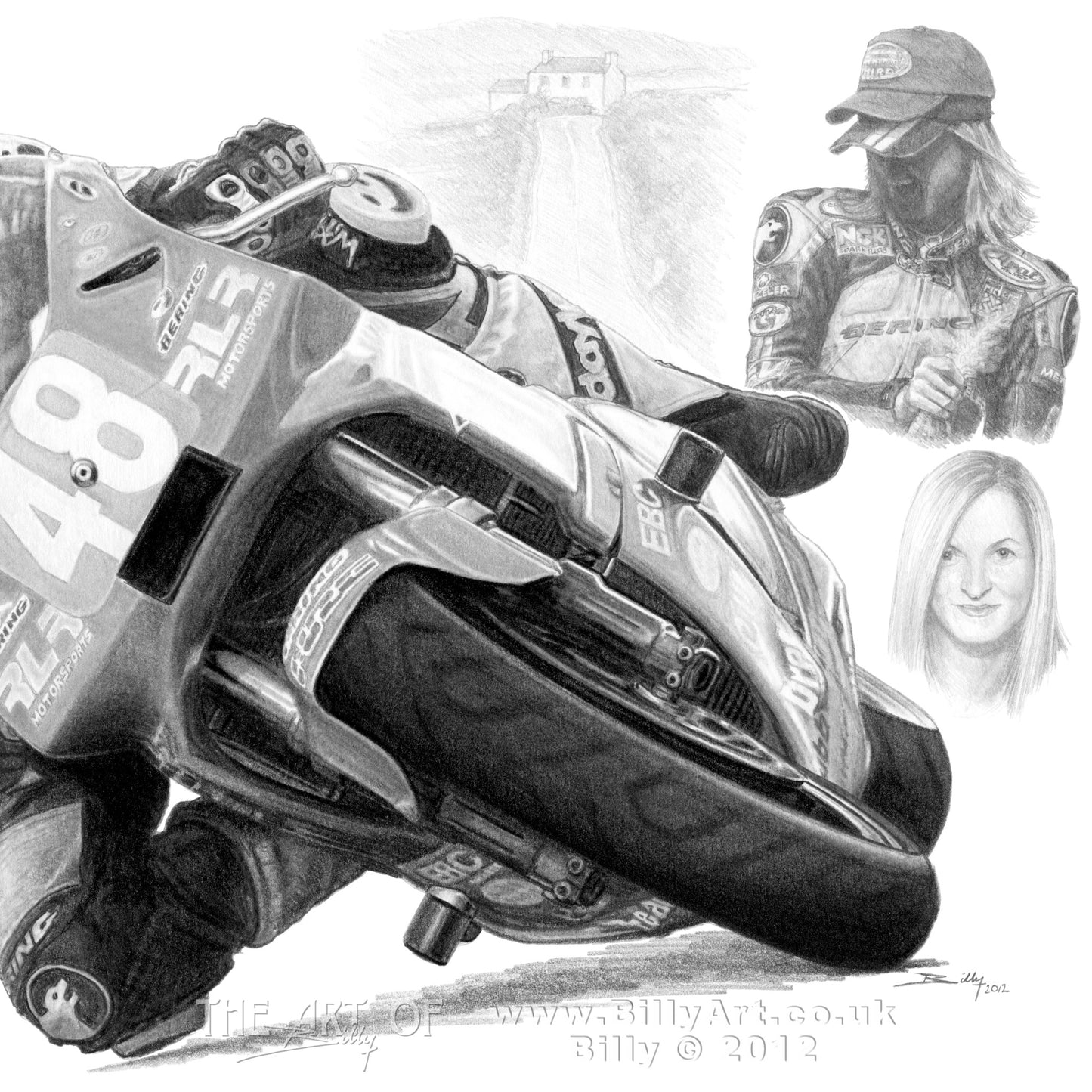 Maria Costello MBE Isle of Man TT & Manx Grand Prix co-signed print