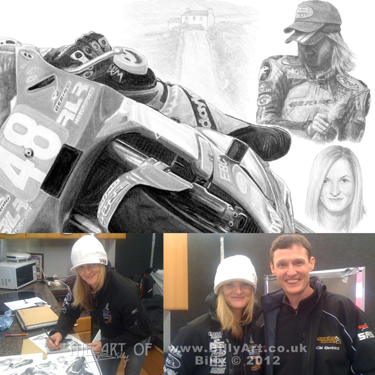 Maria Costello MBE Isle of Man TT & Manx Grand Prix co-signed print